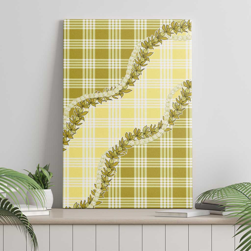 Yellow Hawaii Palaka Canvas Wall Art Hawaiian Pikake Lei LT05 - Polynesian Pride