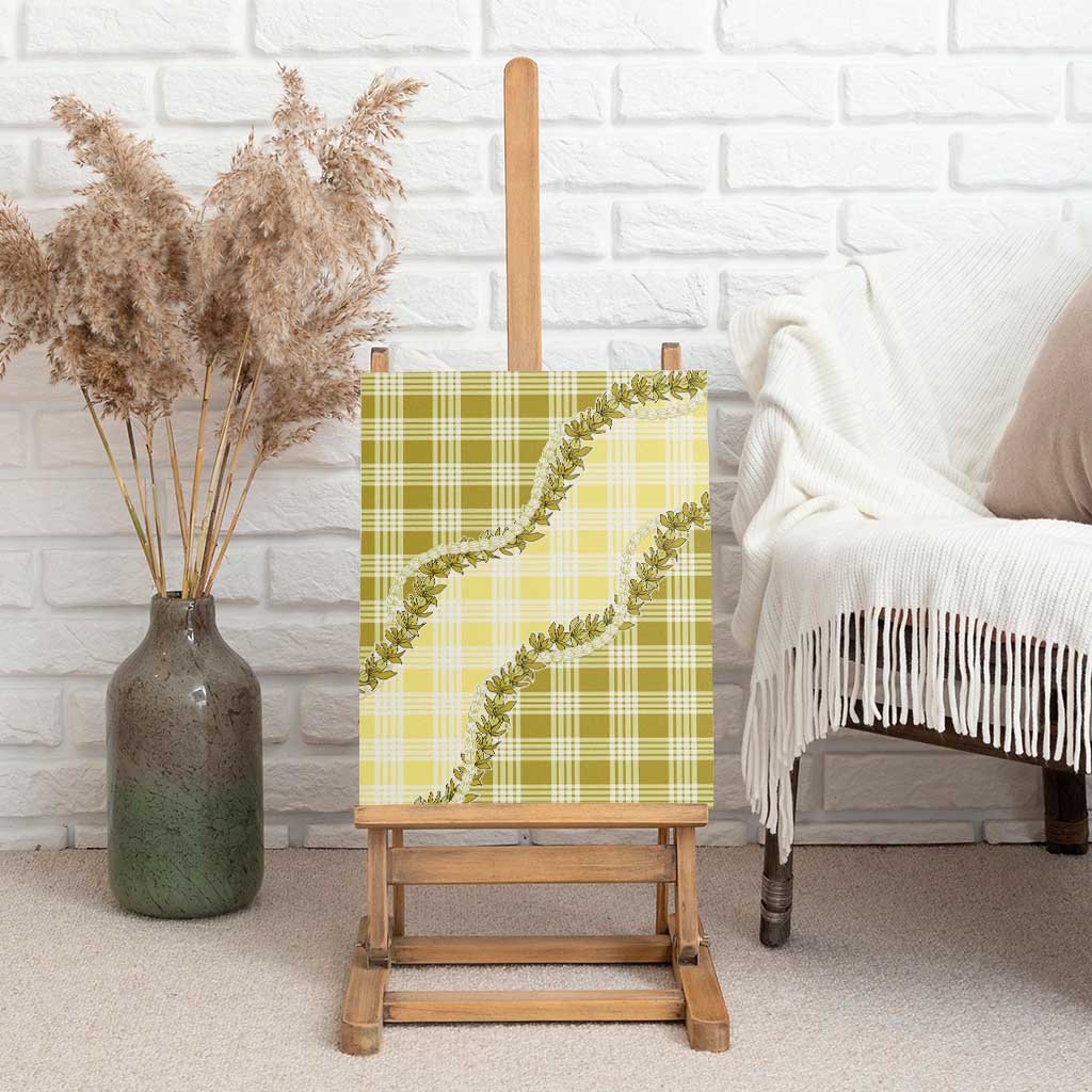 Yellow Hawaii Palaka Canvas Wall Art Hawaiian Pikake Lei LT05 - Polynesian Pride