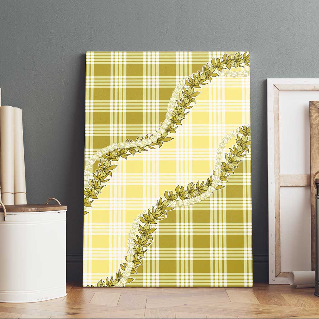 Yellow Hawaii Palaka Canvas Wall Art Hawaiian Pikake Lei LT05 - Polynesian Pride