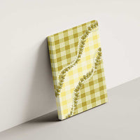 Yellow Hawaii Palaka Canvas Wall Art Hawaiian Pikake Lei LT05 - Polynesian Pride