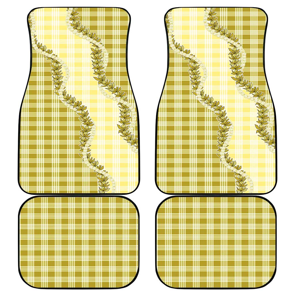 Yellow Hawaii Palaka Car Mats Hawaiian Pikake Lei LT05 - Polynesian Pride
