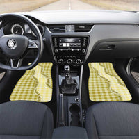 Yellow Hawaii Palaka Car Mats Hawaiian Pikake Lei LT05 Set 2pcs - Front Yellow - Polynesian Pride