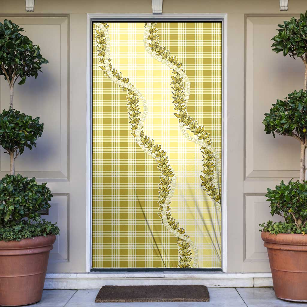 Yellow Hawaii Palaka Door Cover Hawaiian Pikake Lei LT05 Yellow - Polynesian Pride
