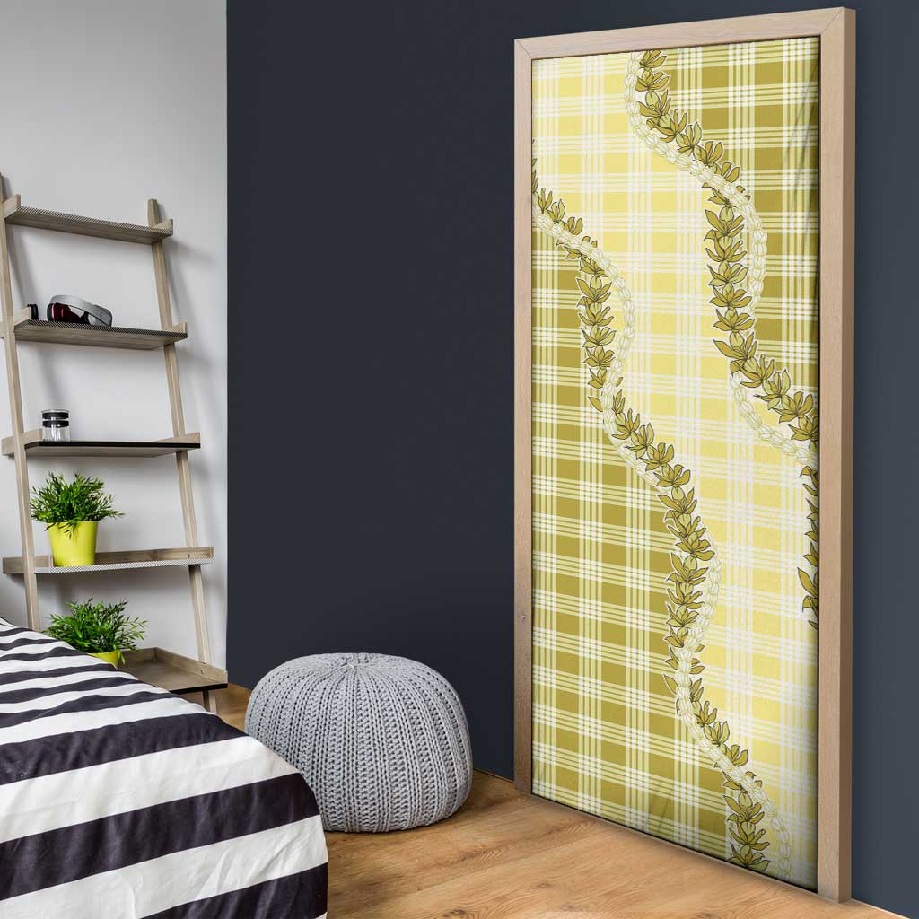 Yellow Hawaii Palaka Door Cover Hawaiian Pikake Lei LT05 - Polynesian Pride
