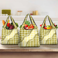 Yellow Hawaii Palaka Grocery Bag Hawaiian Pikake Lei LT05 3-pack One Size Yellow - Polynesian Pride