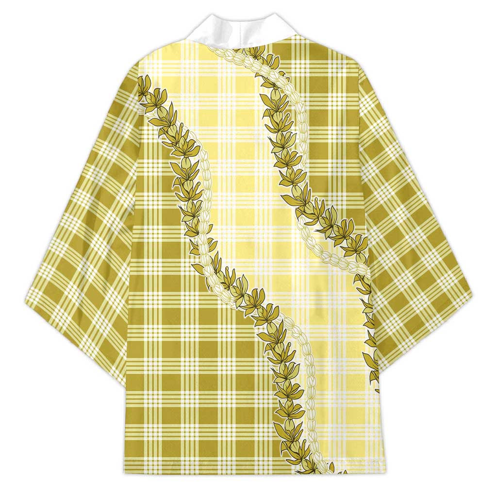 Yellow Hawaii Palaka Kimono Hawaiian Pikake Lei LT05 - Polynesian Pride