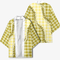 Yellow Hawaii Palaka Kimono Hawaiian Pikake Lei LT05 - Polynesian Pride