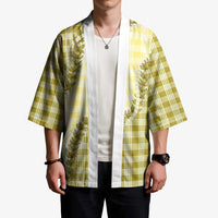 Yellow Hawaii Palaka Kimono Hawaiian Pikake Lei LT05 - Polynesian Pride