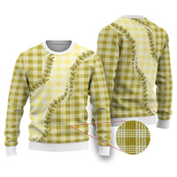 Yellow Hawaii Palaka Ugly Christmas Sweater Hawaiian Pikake Lei LT05 Yellow - Polynesian Pride