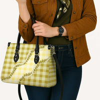 Yellow Hawaii Palaka Leather Bag Hawaiian Pikake Lei LT05 - Polynesian Pride