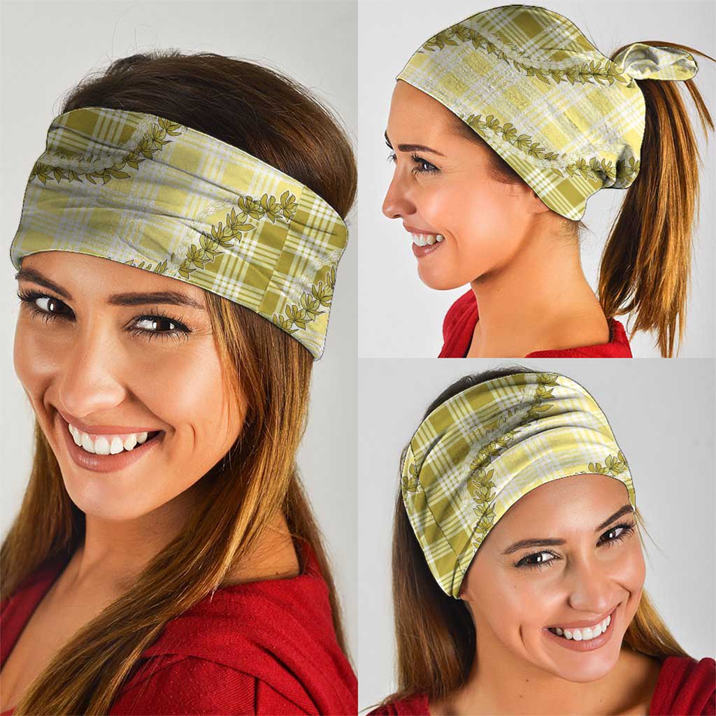 Yellow Hawaii Palaka Neck Gaiter Hawaiian Pikake Lei LT05 - Polynesian Pride