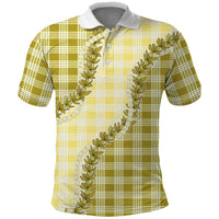 Yellow Hawaii Palaka Polo Shirt Hawaiian Pikake Lei LT05 Yellow - Polynesian Pride