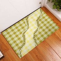 Yellow Hawaii Palaka Rubber Doormat Hawaiian Pikake Lei LT05 - Polynesian Pride