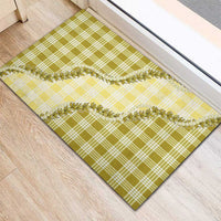 Yellow Hawaii Palaka Rubber Doormat Hawaiian Pikake Lei LT05 - Polynesian Pride