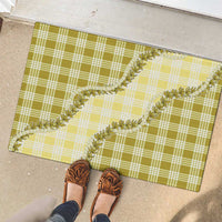 Yellow Hawaii Palaka Rubber Doormat Hawaiian Pikake Lei LT05 - Polynesian Pride