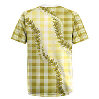 Yellow Hawaii Palaka Rugby Jersey Hawaiian Pikake Lei LT05 - Polynesian Pride