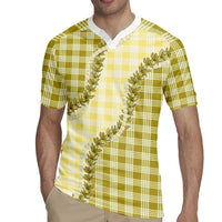 Yellow Hawaii Palaka Rugby Jersey Hawaiian Pikake Lei LT05 - Polynesian Pride