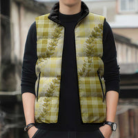 Yellow Hawaii Palaka Sleeveless Puffer Jacket Hawaiian Pikake Lei LT05 - Polynesian Pride
