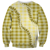 Yellow Hawaii Palaka Sweatshirt Hawaiian Pikake Lei LT05 - Polynesian Pride