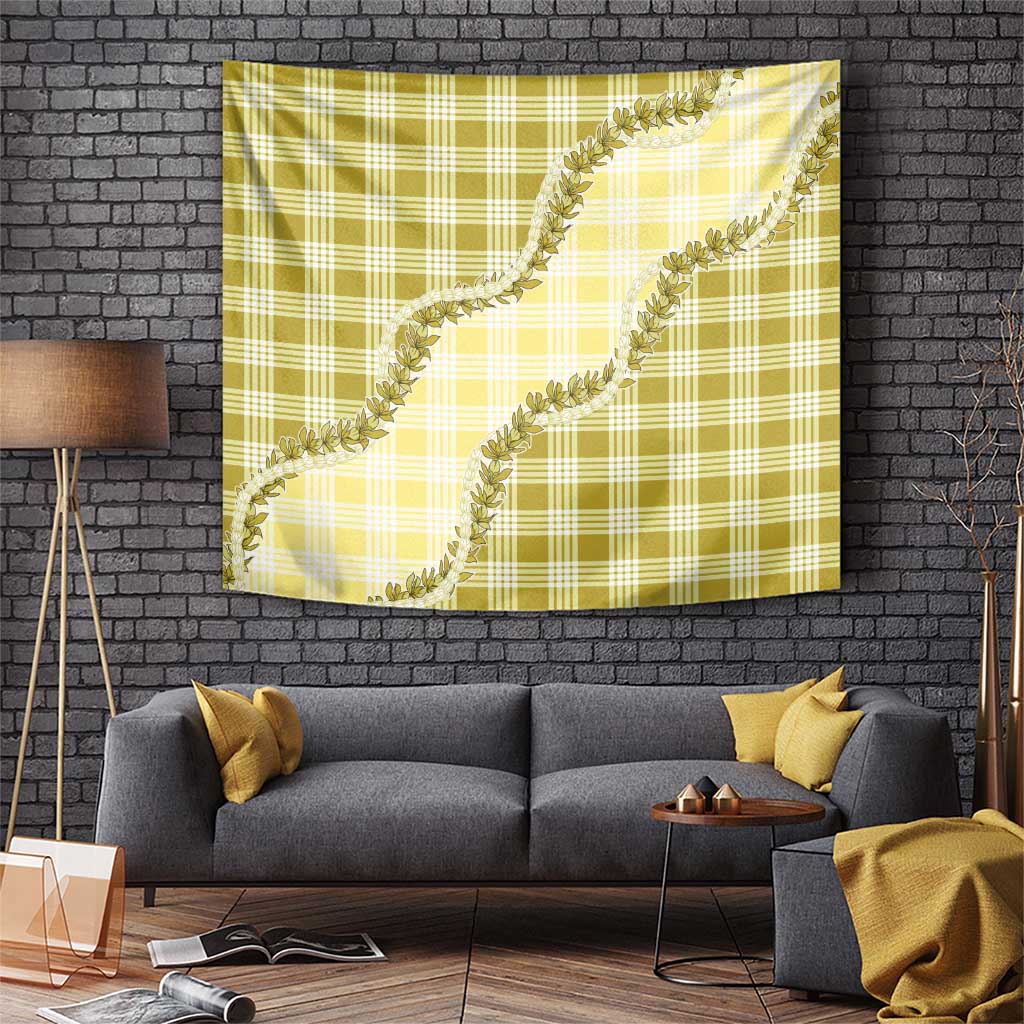Yellow Hawaii Palaka Tapestry Hawaiian Pikake Lei LT05 Yellow - Polynesian Pride