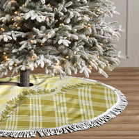 Yellow Hawaii Palaka Tree Skirt Hawaiian Pikake Lei