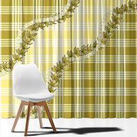 Yellow Hawaii Palaka Window Curtain Hawaiian Pikake Lei LT05 - Polynesian Pride