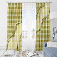Yellow Hawaii Palaka Window Curtain Hawaiian Pikake Lei LT05 - Polynesian Pride
