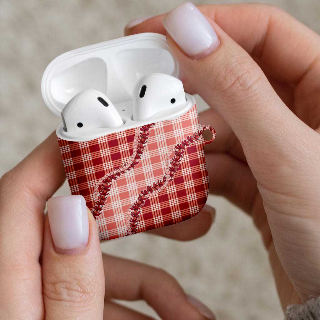 Red Hawaii Palaka AirPods Case Hawaiian Pikake Lei LT05 - Polynesian Pride