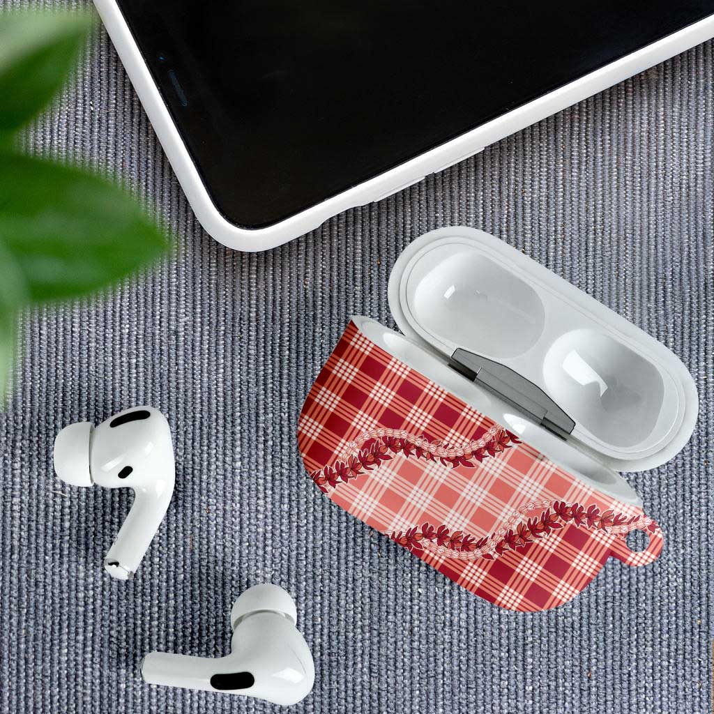 Red Hawaii Palaka AirPods Case Hawaiian Pikake Lei LT05 - Polynesian Pride