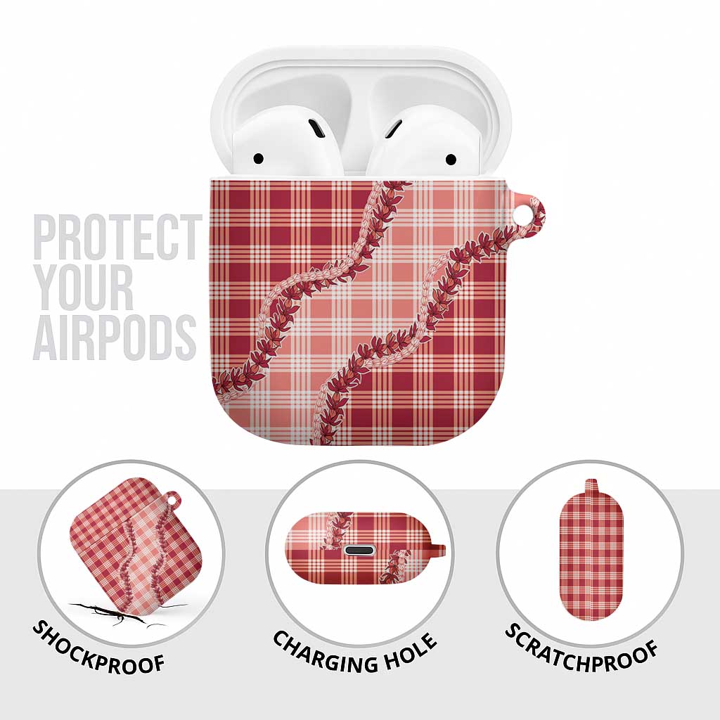 Red Hawaii Palaka AirPods Case Hawaiian Pikake Lei LT05 - Polynesian Pride