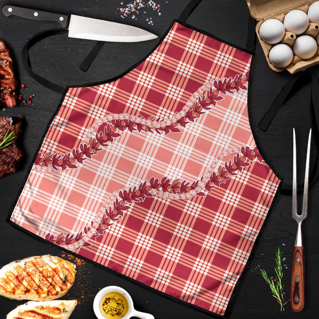 Red Hawaii Palaka Apron Hawaiian Pikake Lei LT05 Red - Polynesian Pride