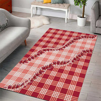 Red Hawaii Palaka Area Rug Hawaiian Pikake Lei LT05 - Polynesian Pride