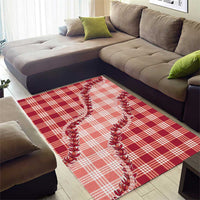 Red Hawaii Palaka Area Rug Hawaiian Pikake Lei LT05 - Polynesian Pride