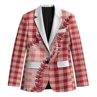 Red Hawaii Palaka Blazer Hawaiian Pikake Lei LT05 Unisex Red - Polynesian Pride