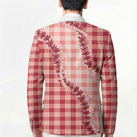 Red Hawaii Palaka Blazer Hawaiian Pikake Lei LT05 - Polynesian Pride
