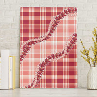 Red Hawaii Palaka Canvas Wall Art Hawaiian Pikake Lei LT05 Without Frame Red - Polynesian Pride