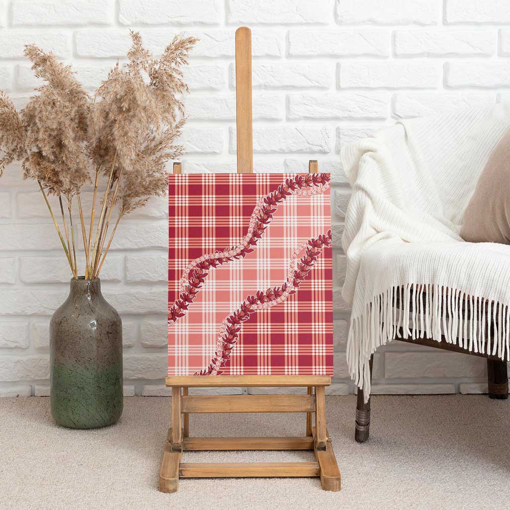 Red Hawaii Palaka Canvas Wall Art Hawaiian Pikake Lei LT05 - Polynesian Pride