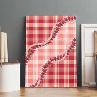 Red Hawaii Palaka Canvas Wall Art Hawaiian Pikake Lei LT05 - Polynesian Pride