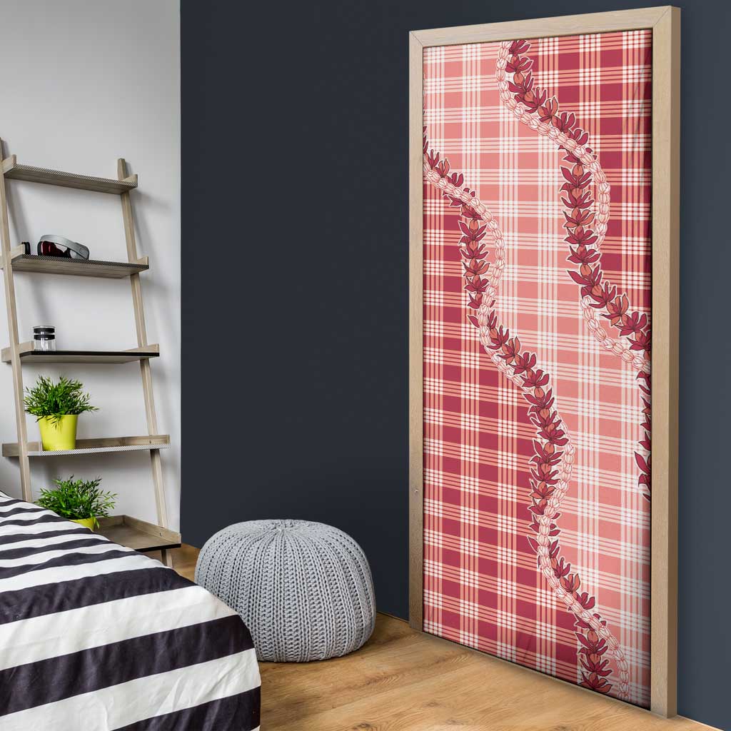 Red Hawaii Palaka Door Cover Hawaiian Pikake Lei LT05 - Polynesian Pride