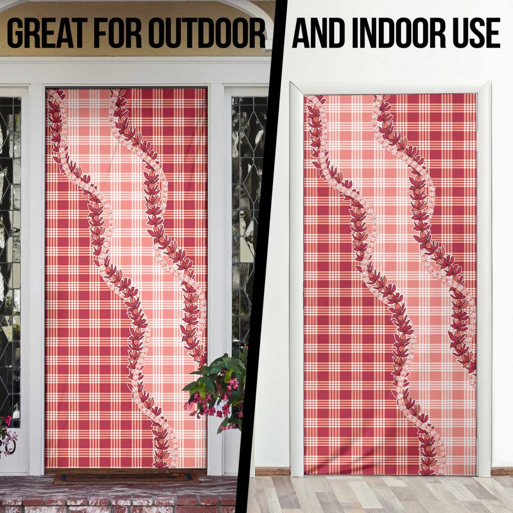 Red Hawaii Palaka Door Cover Hawaiian Pikake Lei LT05 - Polynesian Pride
