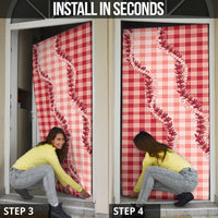 Red Hawaii Palaka Door Cover Hawaiian Pikake Lei LT05 - Polynesian Pride