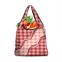 Red Hawaii Palaka Grocery Bag Hawaiian Pikake Lei LT05 1-pack One Size Red - Polynesian Pride