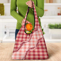 Red Hawaii Palaka Grocery Bag Hawaiian Pikake Lei LT05 - Polynesian Pride