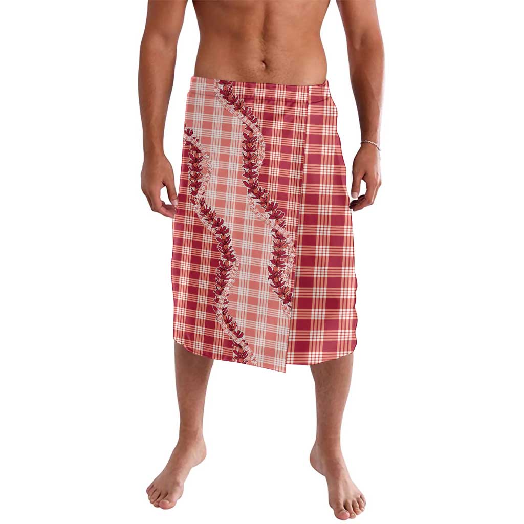Red Hawaii Palaka Lavalava Hawaiian Pikake Lei LT05 Red - Polynesian Pride