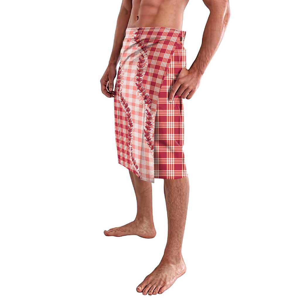Red Hawaii Palaka Lavalava Hawaiian Pikake Lei LT05 - Polynesian Pride