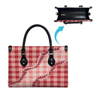 Red Hawaii Palaka Leather Bag Hawaiian Pikake Lei LT05 - Polynesian Pride