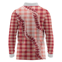 Red Hawaii Palaka Long Sleeve Polo Shirt Hawaiian Pikake Lei LT05 - Polynesian Pride