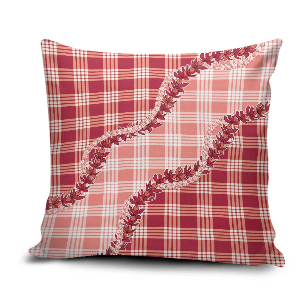 Red Hawaii Palaka Pillow Cover Hawaiian Pikake Lei LT05 Red - Polynesian Pride