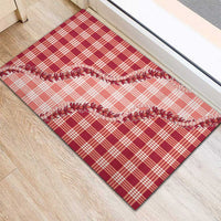 Red Hawaii Palaka Rubber Doormat Hawaiian Pikake Lei LT05 - Polynesian Pride
