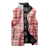 Red Hawaii Palaka Sleeveless Puffer Jacket Hawaiian Pikake Lei LT05 - Polynesian Pride
